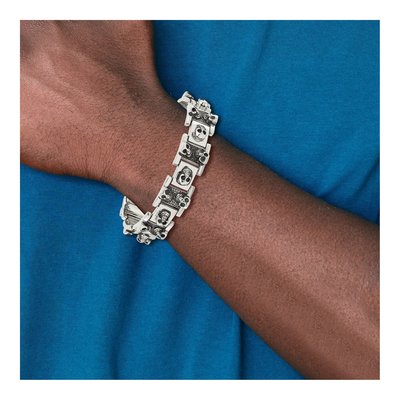 Stainless Steel Skull Link Bracelet – view 7