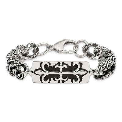 Stainless Steel Fleur de Lis Bracelet – view 5