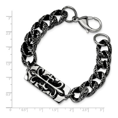 Stainless Steel Fleur de Lis Bracelet – view 6