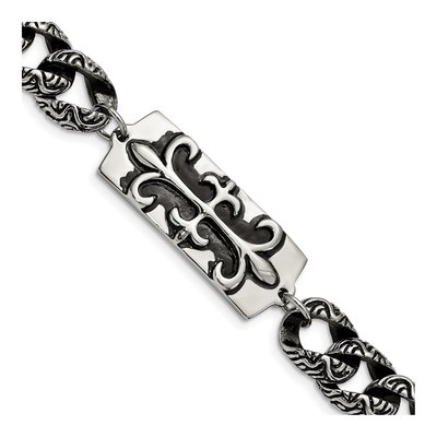 Stainless Steel Fleur de Lis Bracelet