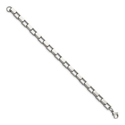 Men's Stainless Steel 6mm Square Box Chain Bracelet – view 4