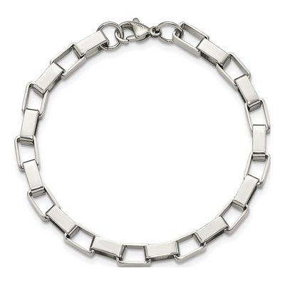 Men's Stainless Steel 6mm Square Box Chain Bracelet – view 5