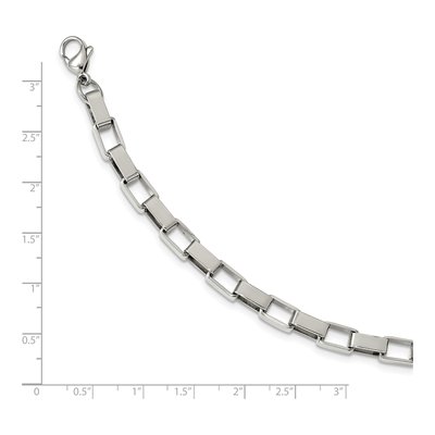 Men's Stainless Steel 6mm Square Box Chain Bracelet – view 6