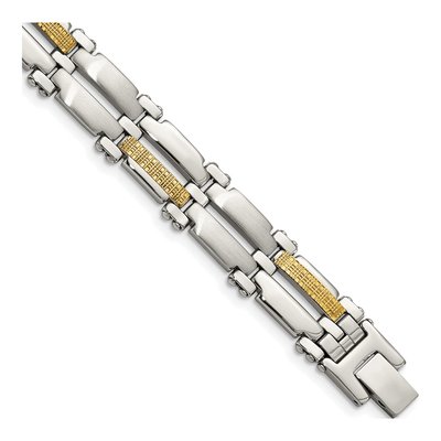 Stainless Steel & 14K Gold Bracelet