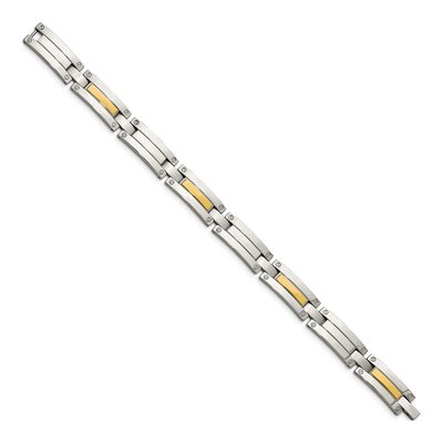 Stainless Steel & 14K Gold Link Bracelet – view 4