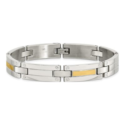 Stainless Steel & 14K Gold Link Bracelet – view 5