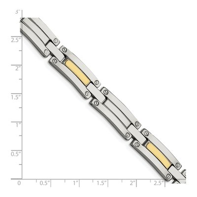 Stainless Steel & 14K Gold Link Bracelet – view 6