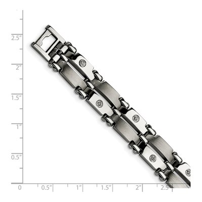 Stainless Steel & 14K Gold 1/20 ct tw Diamond Bracelet – view 6