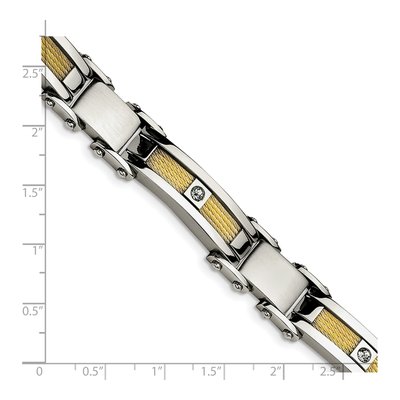 Stainless Steel CZ IP Cable Bracelet – view 6