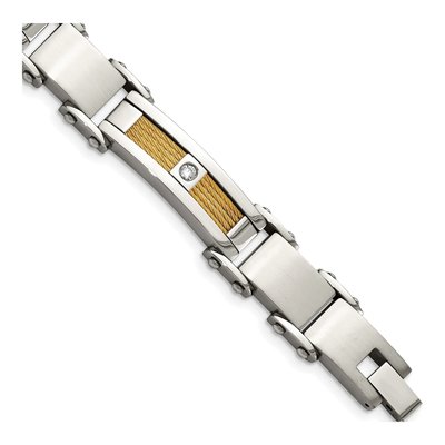 Stainless Steel CZ IP Cable Bracelet