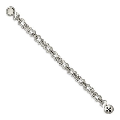 Stainless Steel Black Rubber Cross Bracelet – view 4