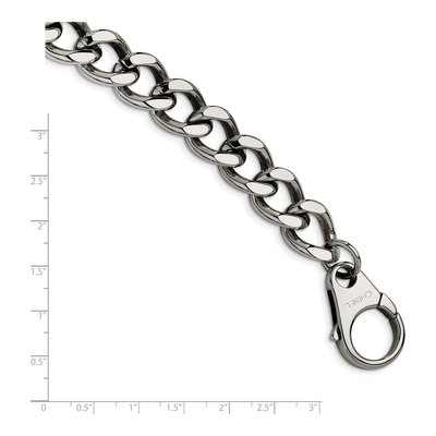 Men's Stainless Steel 15mm Curb Chain Bracelet – view 6