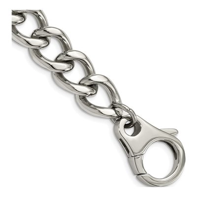 Men's Stainless Steel 15mm Curb Chain Bracelet