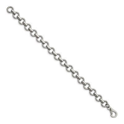 Stainless Steel 9mm Circle Fancy Link Chain Bracelet – view 4