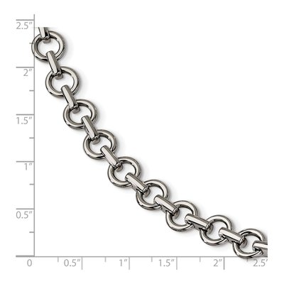 Stainless Steel 9mm Circle Fancy Link Chain Bracelet – view 6