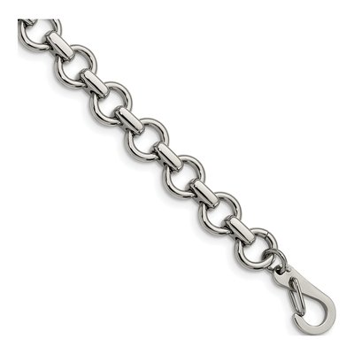 Stainless Steel 9mm Circle Fancy Link Chain Bracelet