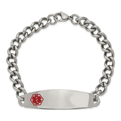 Stainless Steel Medical ID Curb Bracelet – view 5