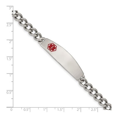 Stainless Steel Medical ID Curb Bracelet – view 6