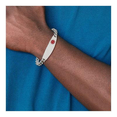 Stainless Steel Medical ID Curb Bracelet – view 8