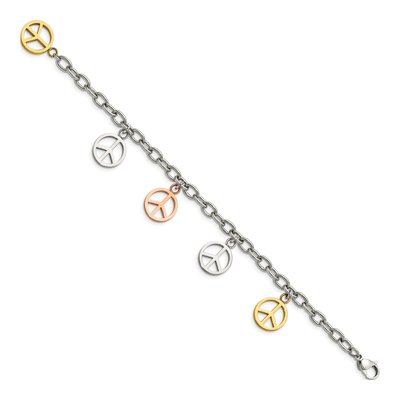 Stainless Steel Peace Sign Bracelet – view 4