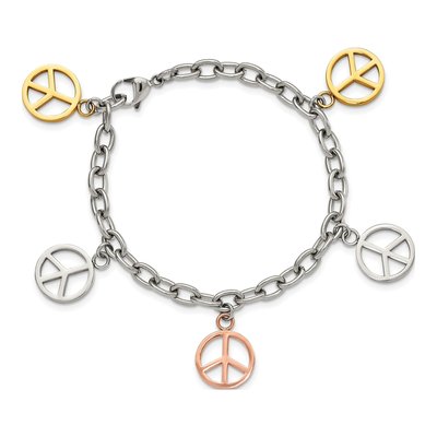 Stainless Steel Peace Sign Bracelet – view 5