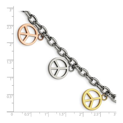 Stainless Steel Peace Sign Bracelet – view 6