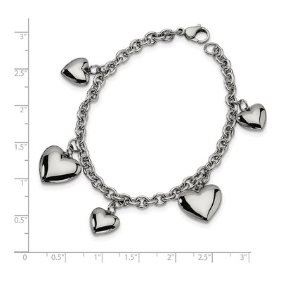 Stainless Steel Hearts Bracelet – view 6