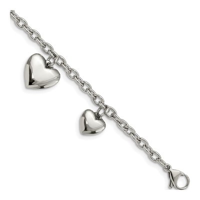 Stainless Steel Hearts Bracelet