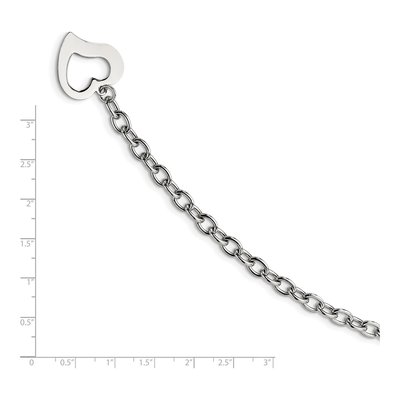 Stainless Steel 5mm Open Heart Cable Chain Bracelet – view 6