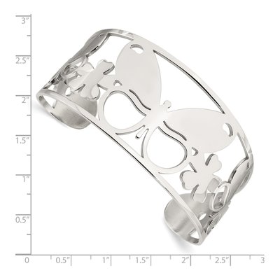 Stainless Steel Butterfly Cuff Bracelet – view 6