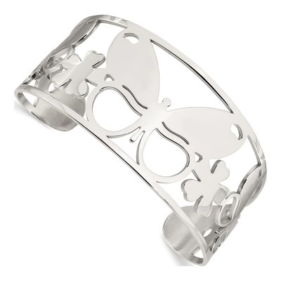Stainless Steel Butterfly Cuff Bracelet