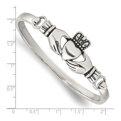 Stainless Steel Claddagh Bangle Bracelet – view 6