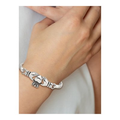 Stainless Steel Claddagh Bangle Bracelet – view 7