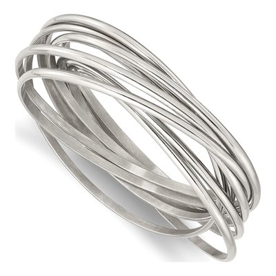 Stainless Steel 9-Piece Set Bangle Bracelet