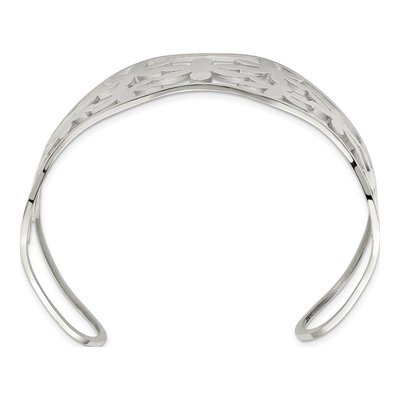 Stainless Steel Flower Cut-Out Cuff Bracelet – view 5