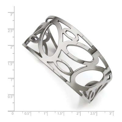 Stainless Steel Ovals Cuff Bracelet – view 6
