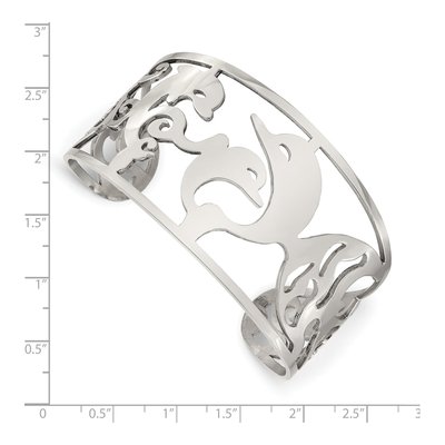 Stainless Steel Dolphins Cuff Bracelet – view 6