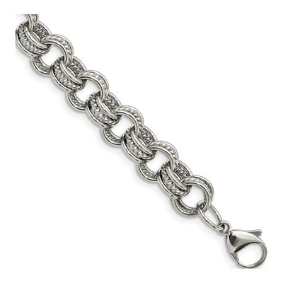 Stainless Steel 14mm Multi Fancy Link Chain Bracelet