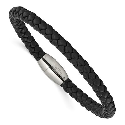 Stainless Steel Braided Leather Bracelet – view 5