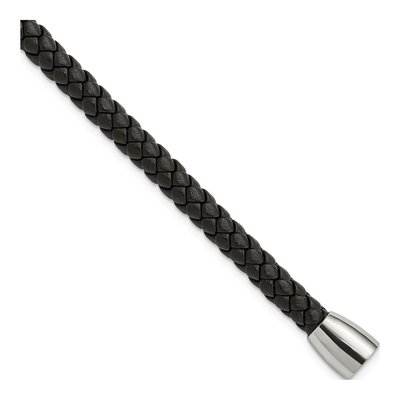 Stainless Steel Braided Leather Bracelet