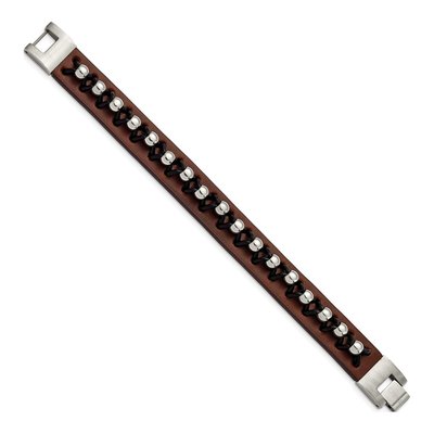 Stainless Steel Leather Bracelet – view 4