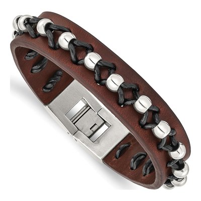 Stainless Steel Leather Bracelet
