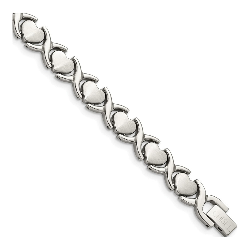 Chisel Stainless Steel Stampato Link Bracelet