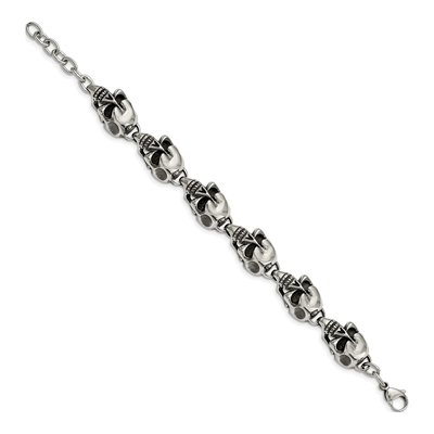 Stainless Steel Skull Link Bracelet – view 4