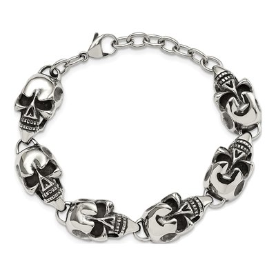 Stainless Steel Skull Link Bracelet – view 6