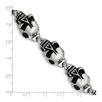 Stainless Steel Skull Link Bracelet – view 7
