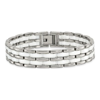 Stainless Steel Ceramic Link Bracelet – view 5