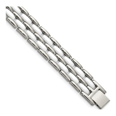 Stainless Steel Ceramic Link Bracelet