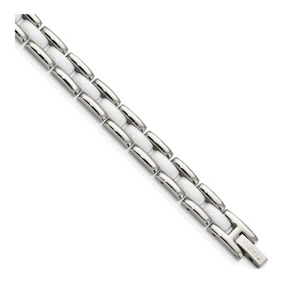 Stainless Steel Ceramic Link Bracelet