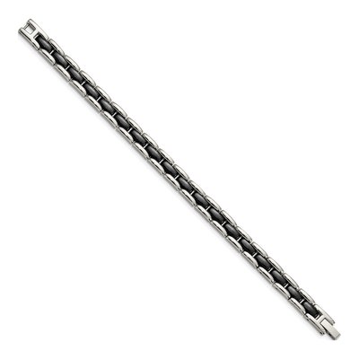 Stainless Steel Black Ceramic Link Bracelet – view 4